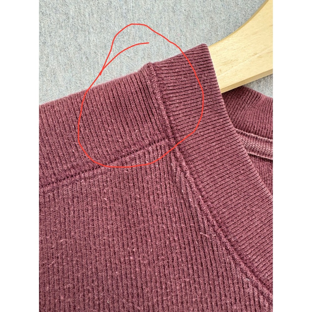 Abercrombie & Fitch Long Sleeve Shirt Mens XL VTG 90's Burgundy V Neck Casual - Picture 5 of 11